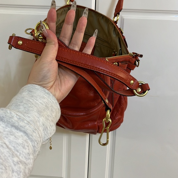 Vintage Coach Bag Orange Full Leather Shoulder, Top Handle and Cross Body - Picture 7 of 9